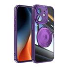 For iPhone 12 360 Holder Magsafe Acrylic Hybrid TPU Phone Case(Purple) - 1