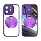 For iPhone 12 360 Holder Magsafe Acrylic Hybrid TPU Phone Case(Purple) - 2