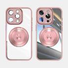 For iPhone 16 Pro Max 360 Holder Magsafe Acrylic Hybrid TPU Phone Case(Pink) - 2