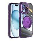 For iPhone 16 Pro Max 360 Holder Magsafe Acrylic Hybrid TPU Phone Case(Purple) - 1