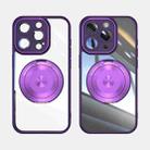 For iPhone 16 Pro Max 360 Holder Magsafe Acrylic Hybrid TPU Phone Case(Purple) - 2