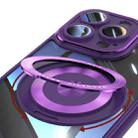 For iPhone 16 Pro Max 360 Holder Magsafe Acrylic Hybrid TPU Phone Case(Purple) - 3