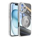 For iPhone 16 Plus 360 Holder Magsafe Acrylic Hybrid TPU Phone Case(Grey) - 1