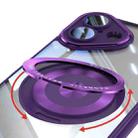 For iPhone 16 Plus 360 Holder Magsafe Acrylic Hybrid TPU Phone Case(Purple) - 3