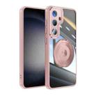 For Samsung Galaxy S24 5G 360 Holder Magsafe Acrylic Hybrid TPU Phone Case(Pink) - 1