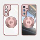 For Samsung Galaxy S24 5G 360 Holder Magsafe Acrylic Hybrid TPU Phone Case(Pink) - 2