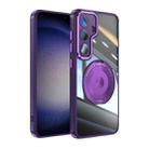 For Samsung Galaxy S24 5G 360 Holder Magsafe Acrylic Hybrid TPU Phone Case(Purple) - 1