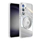 For Samsung Galaxy S24 5G 360 Holder Magsafe Acrylic Hybrid TPU Phone Case(Frosted White) - 1