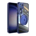 For Samsung Galaxy S23 5G 360 Holder Magsafe Acrylic Hybrid TPU Phone Case(Blue) - 1