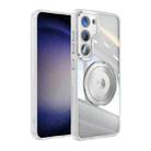 For Samsung Galaxy S23 5G 360 Holder Magsafe Acrylic Hybrid TPU Phone Case(Frosted White) - 1