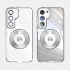 For Samsung Galaxy S23 5G 360 Holder Magsafe Acrylic Hybrid TPU Phone Case(Frosted White) - 2