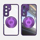 For Samsung Galaxy S24+ 5G 360 Holder Magsafe Acrylic Hybrid TPU Phone Case(Purple) - 2