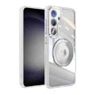 For Samsung Galaxy S24+ 5G 360 Holder Magsafe Acrylic Hybrid TPU Phone Case(Frosted White) - 1