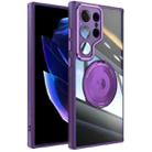 For Samsung Galaxy S25 Ultra 5G 360 Holder MagSafe Acrylic Hybrid TPU Phone Case(Purple) - 1