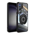 For Samsung Galaxy S24 FE 5G 360 Holder MagSafe Acrylic Hybrid TPU Phone Case(Black) - 1