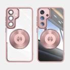 For Samsung Galaxy S24 FE 5G 360 Holder MagSafe Acrylic Hybrid TPU Phone Case(Pink) - 2