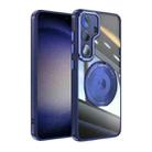 For Samsung Galaxy S24 FE 5G 360 Holder MagSafe Acrylic Hybrid TPU Phone Case(Blue) - 1