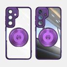 For Samsung Galaxy S24 FE 5G 360 Holder MagSafe Acrylic Hybrid TPU Phone Case(Purple) - 2