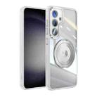 For Samsung Galaxy S24 FE 5G 360 Holder MagSafe Acrylic Hybrid TPU Phone Case(Frosted White) - 1