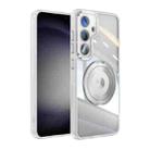 For Samsung Galaxy S25 5G 360 Holder MagSafe Acrylic Hybrid TPU Phone Case(Frosted White) - 1