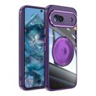 For Google Pixel 8a 360 Holder Magsafe Acrylic Hybrid TPU Phone Case(Purple) - 1