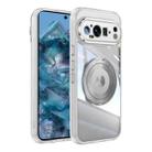 For Google Pixel 9 Pro XL 360 Holder Magsafe Acrylic Hybrid TPU Phone Case(Frosted White) - 1