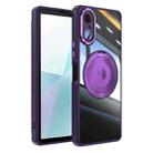 For Sony Xperia 10 VI 360 Holder Magsafe Acrylic Hybrid TPU Phone Case(Purple) - 1