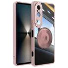 For Sony Xperia 1 VI 360 Holder Magsafe Acrylic Hybrid TPU Phone Case(Pink) - 1