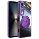 For Sony Xperia 1 VI 360 Holder Magsafe Acrylic Hybrid TPU Phone Case(Purple) - 1