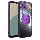 For Sharp Aquos Wish4 5G 360 Holder Magsafe Acrylic Hybrid TPU Phone Case(Purple) - 1