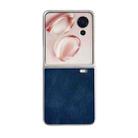 For Honor Magic V Flip Metallic Paint Skin Feel Leather Phone Case(Blue) - 1