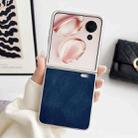 For Honor Magic V Flip Metallic Paint Skin Feel Leather Phone Case(Blue) - 2