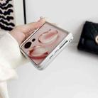 For Honor Magic V Flip Metallic Paint Skin Feel Leather Phone Case(Blue) - 3