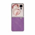 For Honor Magic V Flip Metallic Paint Skin Feel Leather Phone Case(Purple) - 1