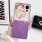 For Honor Magic V Flip Metallic Paint Skin Feel Leather Phone Case(Purple) - 2