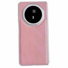 For Honor Magic V3 Metallic Paint Skin Feel Leather Phone Case(Pink) - 1