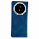 For Honor Magic V3 Metallic Paint Skin Feel Leather Phone Case(Blue) - 1