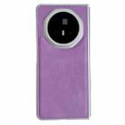 For Honor Magic V3 Metallic Paint Skin Feel Leather Phone Case(Purple) - 1