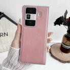 For Honor Magic VS3 Metallic Paint Skin Feel Leather Phone Case(Pink) - 2