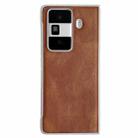 For Honor Magic VS3 Metallic Paint Skin Feel Leather Phone Case(Brown) - 1