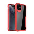 For iPhone 11 iPAKY Shockproof PC Transparent Case(Red) - 1