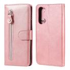 For OPPO Reno3 5G/ Find X2 Lite Fashion Calf Texture Zipper Horizontal Flip Leather Case with Holder & Card Slots & Wallet Function(Rose Gold) - 1