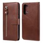 For OPPO Reno3 5G/ Find X2 Lite Fashion Calf Texture Zipper Horizontal Flip Leather Case with Holder & Card Slots & Wallet Function(Brown) - 1
