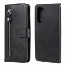 For OPPO Reno3 5G/ Find X2 Lite Fashion Calf Texture Zipper Horizontal Flip Leather Case with Holder & Card Slots & Wallet Function(Black) - 1