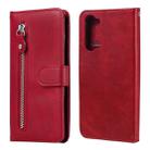 For OPPO Reno3 5G/ Find X2 Lite Fashion Calf Texture Zipper Horizontal Flip Leather Case with Holder & Card Slots & Wallet Function(Red) - 1