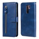 For Xiaomi Redmi 9 Fashion Calf Texture Zipper Horizontal Flip Leather Case with Holder & Card Slots & Wallet Function(Blue) - 1