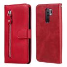 For Xiaomi Redmi 9 Fashion Calf Texture Zipper Horizontal Flip Leather Case with Holder & Card Slots & Wallet Function(Red) - 1