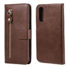 For Sony Xperia 10 II Fashion Calf Texture Zipper Horizontal Flip Leather Case with Holder & Card Slots & Wallet Function(Brown) - 1