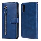 For Sony Xperia L4 Fashion Calf Texture Zipper Horizontal Flip Leather Case with Holder & Card Slots & Wallet Function(Blue) - 1