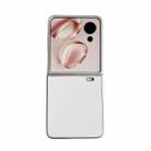 For Honor Magic V Flip Pearlescent Paint Morandi Solid Color Leather Texture Phone Case(White) - 1
